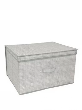 Linen Look Jumbo Storage Chest - Grey