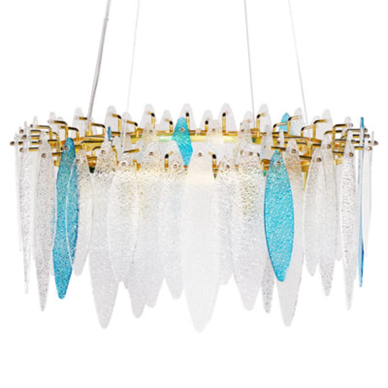 Image of Beliani Chandelier Malacca Glass Multicolour