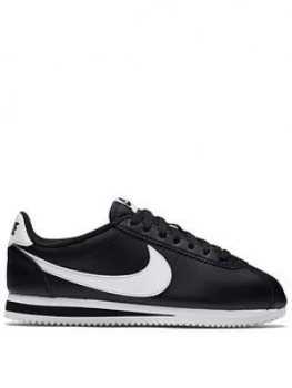 Image of Nike Classic Cortez Leather - Black/White, Size 3, Women