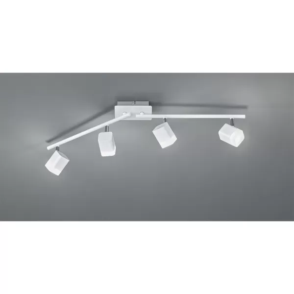 image of Roubaix Modern 4 Light Ceiling Spotlight Bar White Matt 3000K