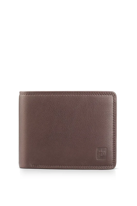 Image of PRIMEHIDE Mens Leather Trifold Wallet with RFID in Brown Brown Male One Size