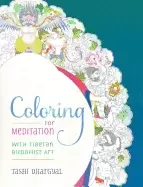 Image of coloring for meditation with tibetan buddhist art