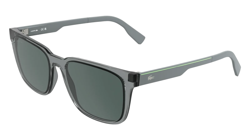 Image of Lacoste L6077S 035 Man Sunglasses Bio-inject Grey Squared Normal Grey Sunglasses Man Bio-inject