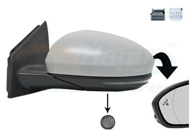 Image of VAN WEZEL Wing mirror VAN WEZEL 4407827