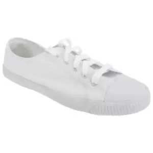 Image of Dek Adults Unisex Lace To Toe White Canvas Plimsolls (12 UK) (White)