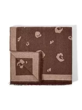 Image of Katie Loxton Printed Blanket Scarf- Brown, Women