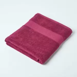 image of HOMESCAPES Turkish Cotton Bath Sheet, Burgundy - Burgundy