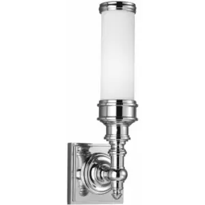Image of Loops - IP44 Wall Light White Etched Glass Lamp Metal Ring Polished Chrome LED G9 3.5W