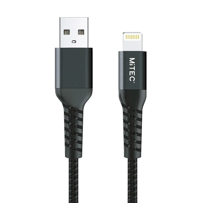 Image of MiTEC MITEC 1M MFI LIGHTNING BRAIDED CABLE BLACK Black One Size