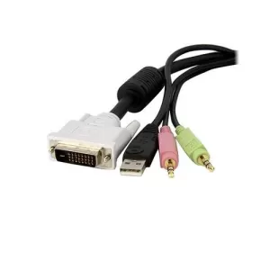 image of 10ft 4in1 USB Dual Link DVI D KVM Cable