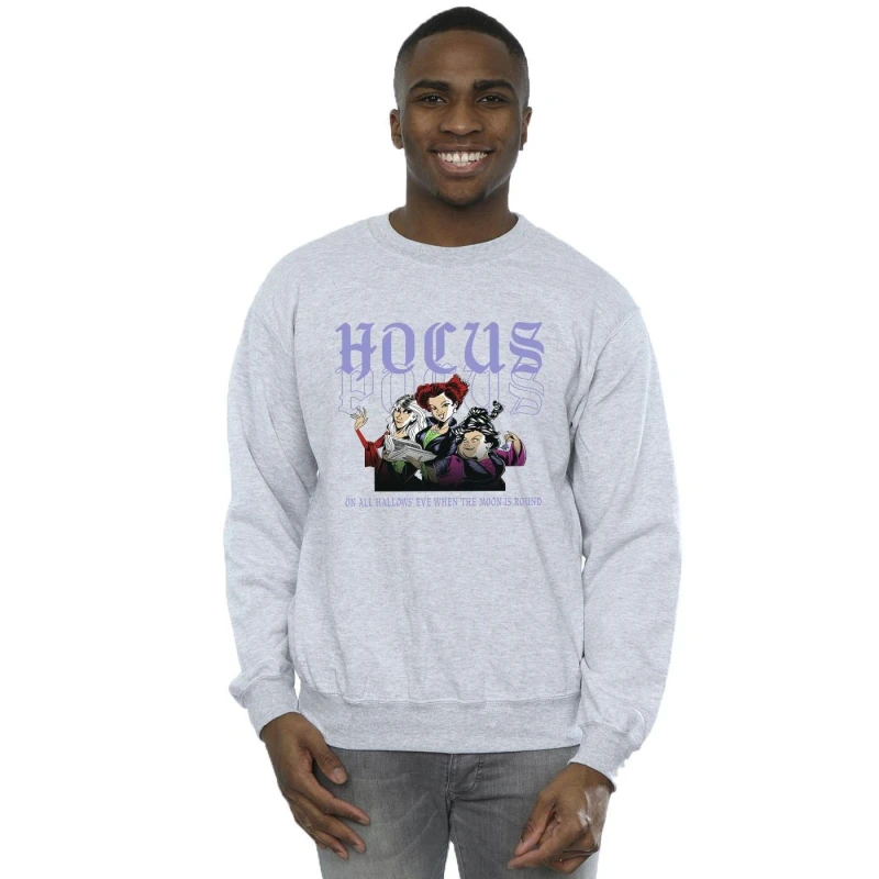 Image of Disney Men Hocus Pocus Hallows Eve Sweatshirt in Grey Size: Small Grey S Male 5063283798984