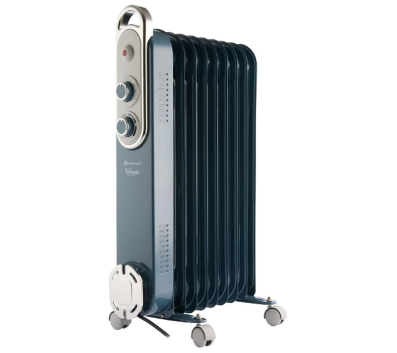 Image of HAMILTON BEACH Vintage REDB14KBLKE Portable Oil-Filled Radiator - Blue 5060916371644