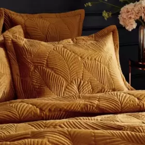 Image of Paoletti Palmeria Oxford Pillowcase Polyester Cotton Gold