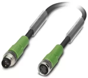 Image of Phoenix Contact, SAC-3P-M 8MS/0.6-PUR/M 8FS Series, Straight M8 to Straight M8 Cable assembly, 3 Core 600mm Cable