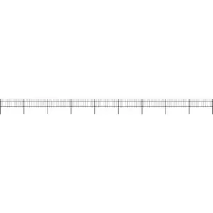 Image of Garden Fence with Hoop Top Steel 15.3x0.6 m Black Vidaxl Black