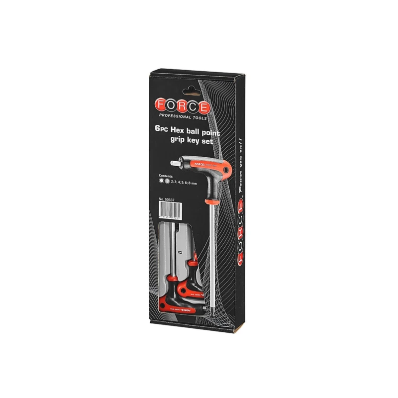 Image of FORCE 50637 Angled Screwdriver Set Number of tools: 6, Spanner Size: 2,3,4,5,6,8 Angled Screwdriver Set (6627)