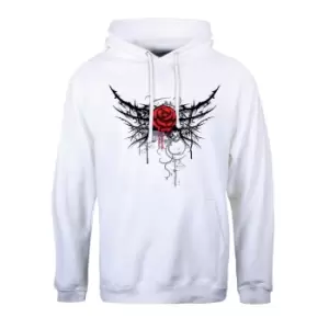 Image of Grindstore Mens Pierced Rose Hoodie (3XL) (White/Red/Black)