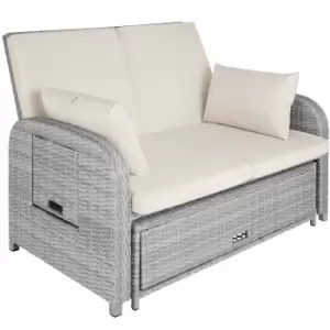 image of Tectake Rattan Sofa Crete Grey