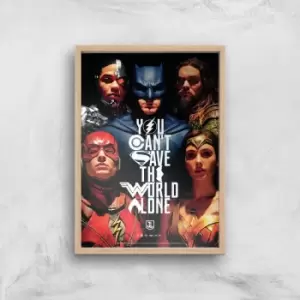 image of DC Justice League Giclee Art Print - A2 - Wooden Frame