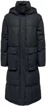 image of Only Sally Rain X-long 2-in-1 puffer Coats black