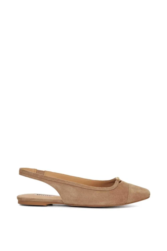 Image of Dune London Womens 'Hanna' Suede Ballet Pumps in Brown Size: 6 Brown Female 6