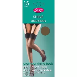 Image of Silky Womens/Ladies Shine Plain Top Stockings (1 Pair) (Medium (5ft-5ft8a)) (Nude)