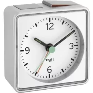 image of TFA Dostmann 60.1013.54 Quartz Alarm clock Silver Alarm times 1 Fluorescent Hands