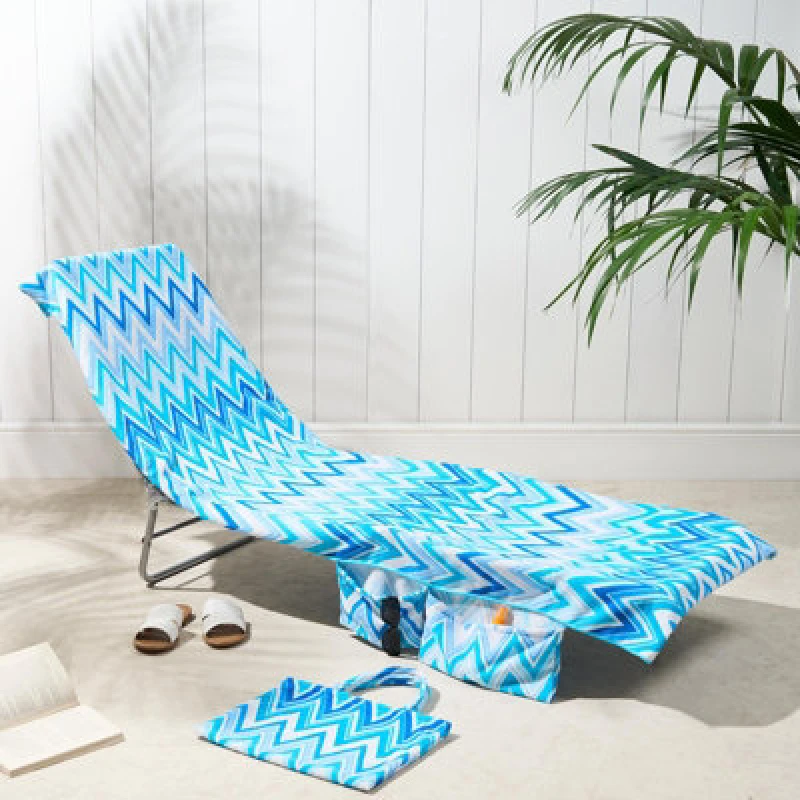 Image of OHS OHS Beach Towel Bag Microfiber Quick Dry Absorbent Soft Large Travel Bath in Blue Blue One Size Unisex 5027434211401