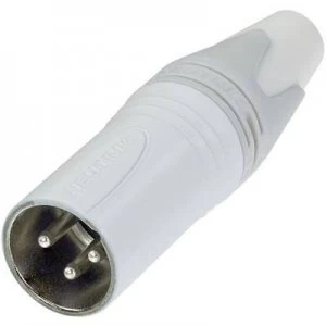 image of XLR connector Plug straight Number of pins 3 White Neutrik NC3MXX WT