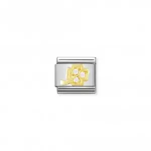 Image of Composable Classic Good Luck Gold Zirconia White Four Leaf Clover Link 030310/18