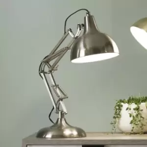 Image of Brushed Chrome Metal Task Table Lamp