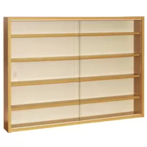 Image of Techstyle Reveal 4 Shelf Glass Wall Collectors Display Cabinet Oak