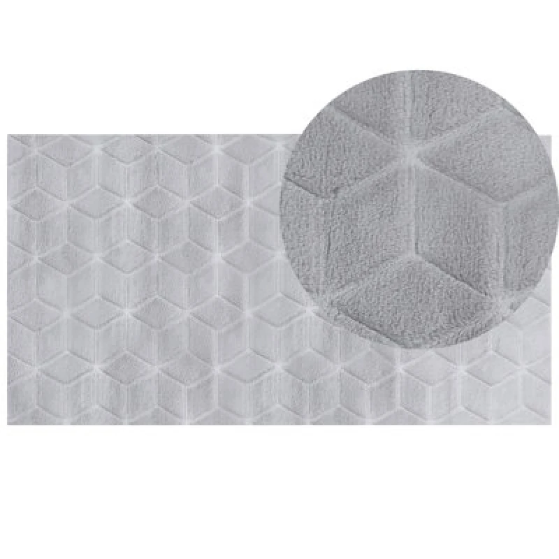 Image of Beliani Faux Fur Rug Thatta Grey 80 X 150 Cm