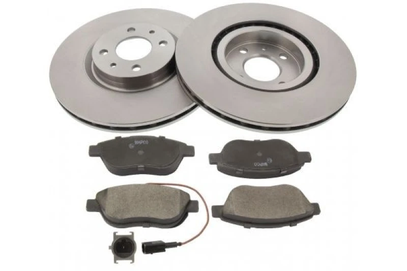 Image of MAPCO 47013 Brake disc and pads set Front Axle, Brake Disc Type: Vented, incl. wear warning contact Brake Set,disc brakes (3405)
