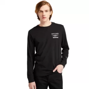Image of Moto Guzzi X Timberland Ls T-Shirt For Men In Black Black, Size L