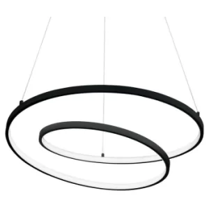 image of Ideal Lux LED Decorative Swirl Integrated Pendant Light Black, 3000K