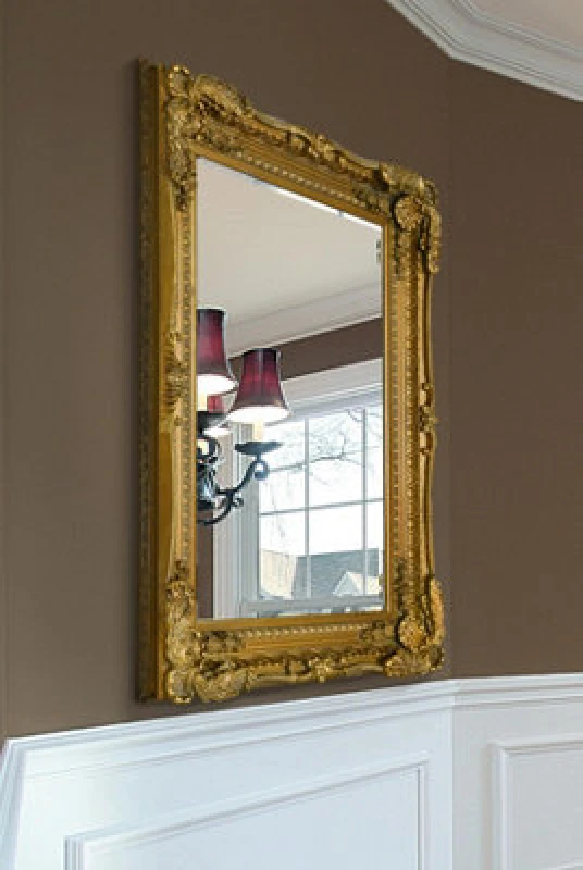 Image of MirrorOutlet 'Carved Louis' Gold Decorative Wall Mirror 122 x 91cm Gold Unisex 122 x 91 CM