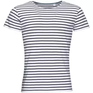 Image of SOLS Mens Miles Striped Short Sleeve T-Shirt (3XL) (White/Navy)