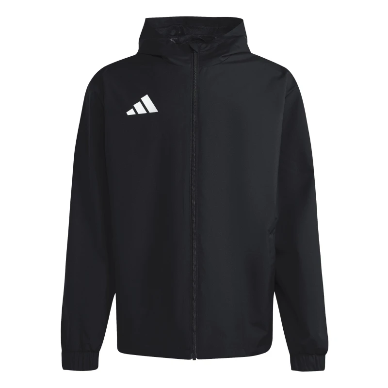 Image of adidas Mens Entrada 22 All Weather Water and Wind Resistant Rain Anorak Black/White male XS