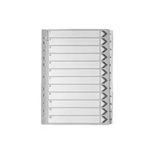 Image of A4 White 1-12 Mylar Index Mylar Reinforced Tabs/Holes WX01529