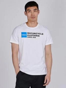 Image of Barbour International Motorcycle Logo T-Shirt - White