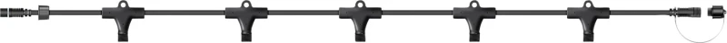 Image of Easy-Connect 5 Way Multi Splitter Connectors Rubber Cable - Black ELV-867815 Splitter Easy-Connect