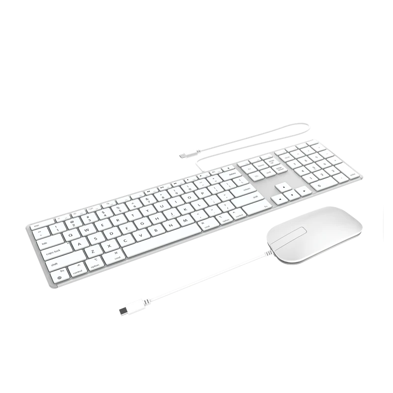 Image of ZAGG Wired USB-C Keyboard (UK) & Mouse Combo (Silver) Bundle Desig