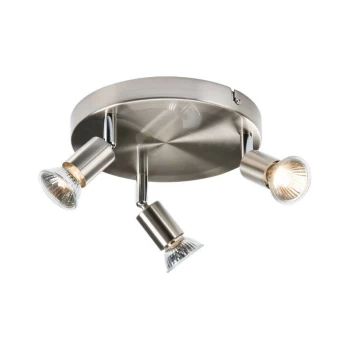 Image of Triple Spotlight - Brushed Chrome, 230V GU10 - Knightsbridge
