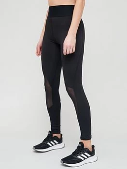 image of adidas Training Tech-Fit 3 Bar Leggings - Black/White, Size S, Women