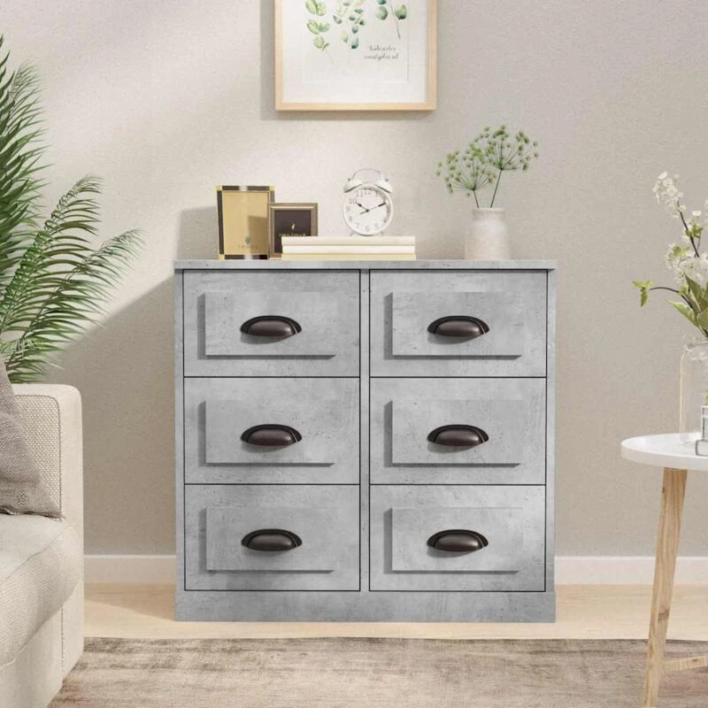 Image of Vidaxl Sideboard Concrete Grey 70X35.5X67.5cm Engineered Wood