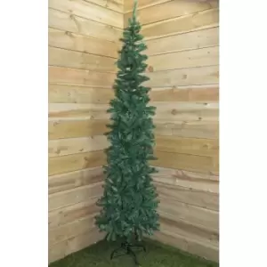Image of 2.2m (7.5ft) Premier Plain Green Spruce Pine Slim Christmas Tree with Stand