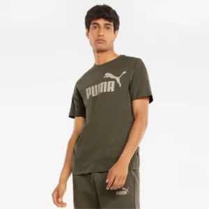 image of PUMA Essentials Logo Mens T-Shirt, Grape Leaf, size 2X Large, Clothing