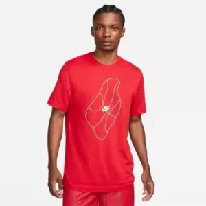 image of Nike Dri-Fit Graphic T Shirt Mens - Red