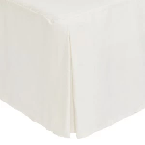 Image of Catherine Lansfield Cream Non-Iron Plain Dye Pleated Platform Valance Sheet - Single